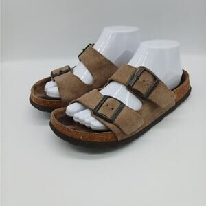 Birkenstock Betula Arizona Suede Leather Slides Sandals Summer Brown SZ 7 (38)